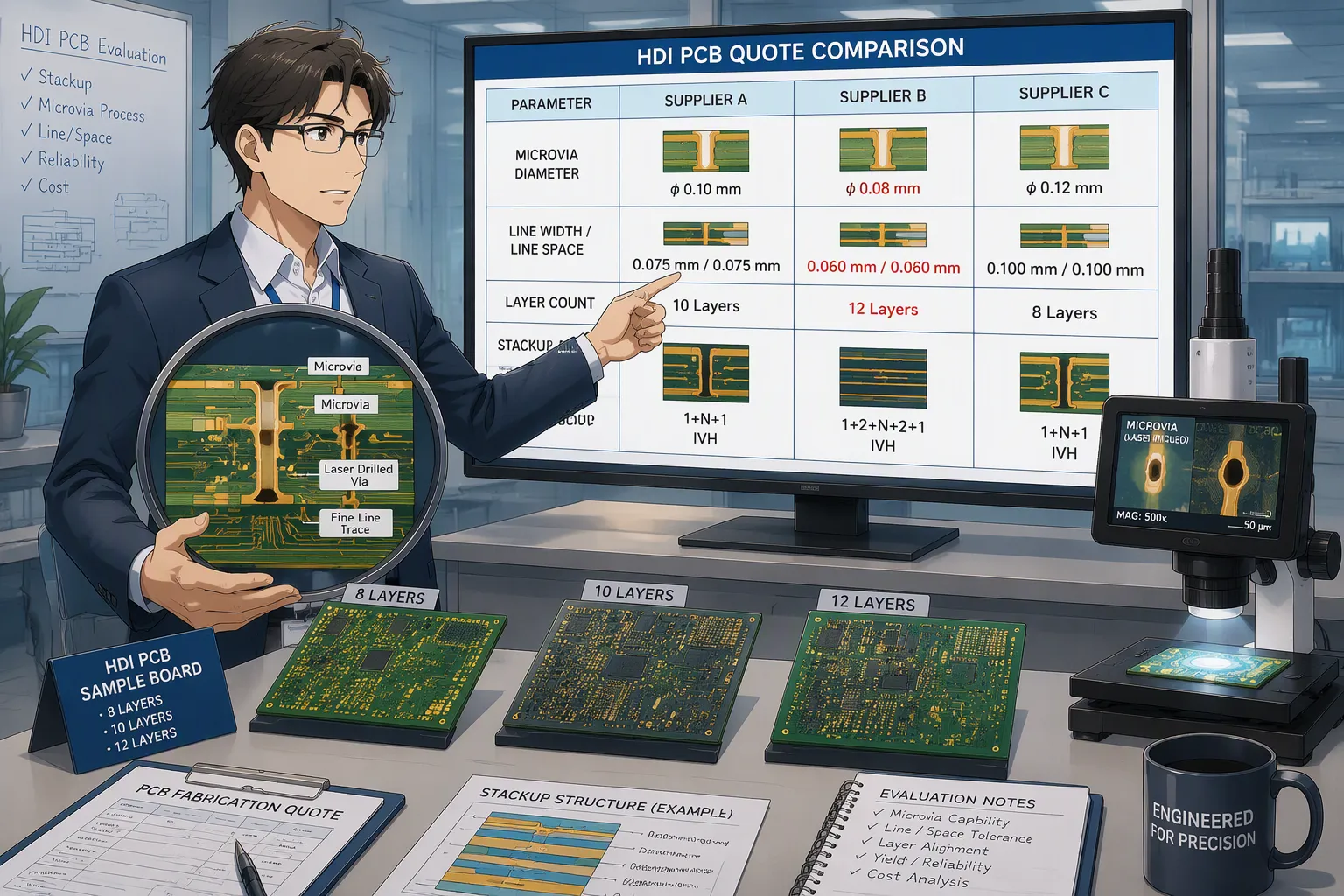 Compare Technical Parameters in HDI PCB Fabrication